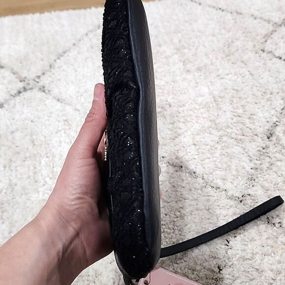 JUICY COUTURE Wristlet black Clutch Pebbled Leather nostalgic luxury Y2K Punk - Picture 10 of 10